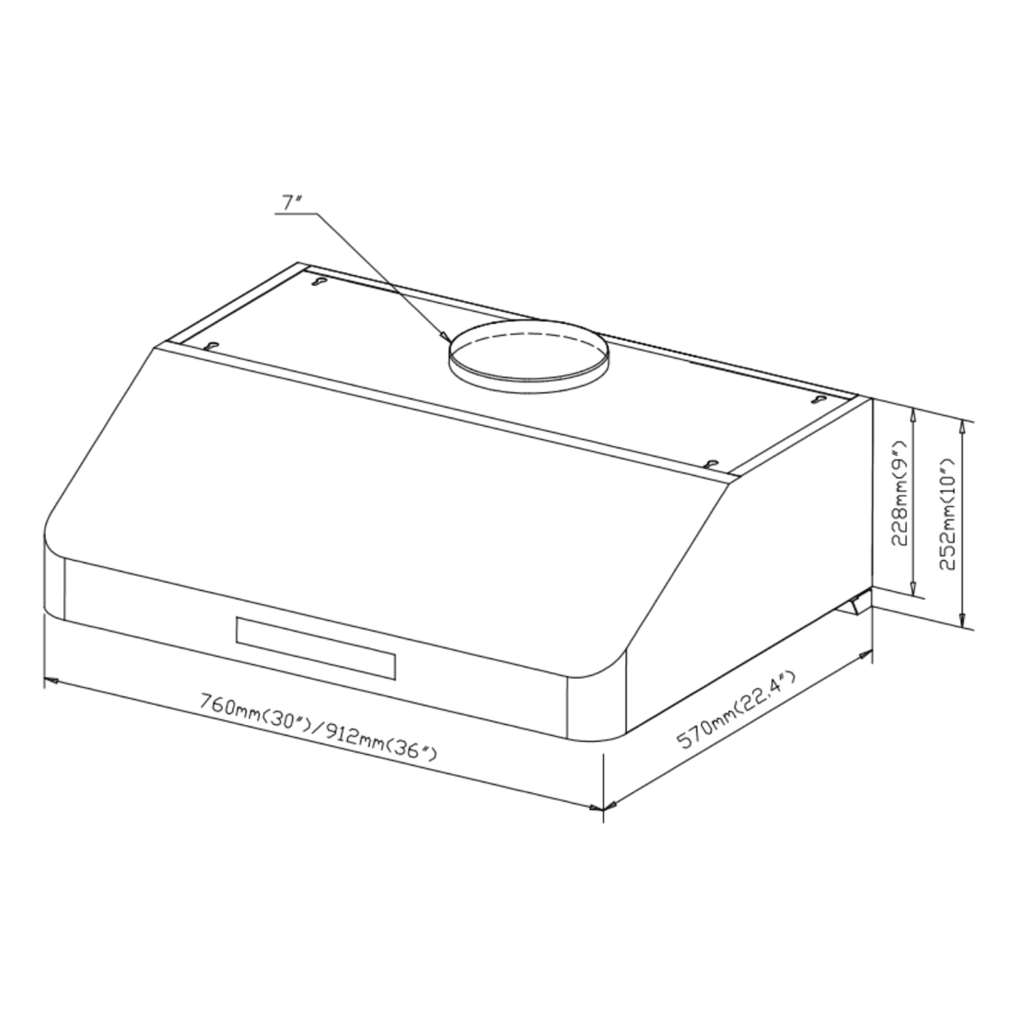 Sakura B-51 30" / 36" Range Hood - Under Cabinet