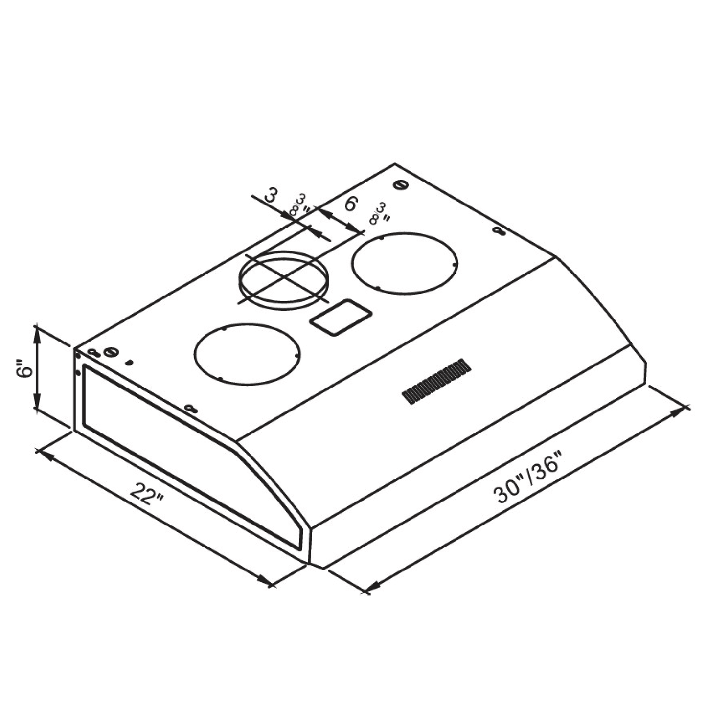 Sakura R-767 30" / 36" Range Hood - Under Cabinet